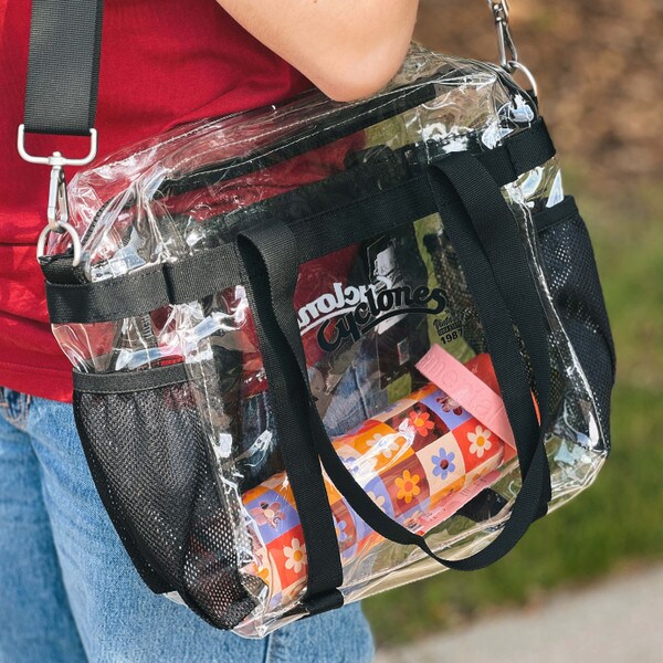 Cyclones Script Black Clear Rachelle Bag